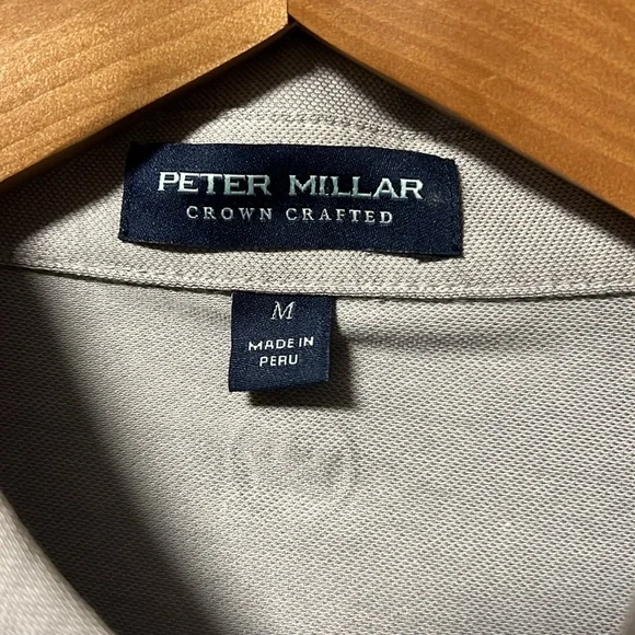 Brand New Peter Millar Crown Crafted Tailored Fit Gray Golf Polo Classic Design! - Picture 12 of 12